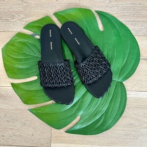 Proenza Schuler sculpt woven slides Black flat Sandals Italy designer size 41